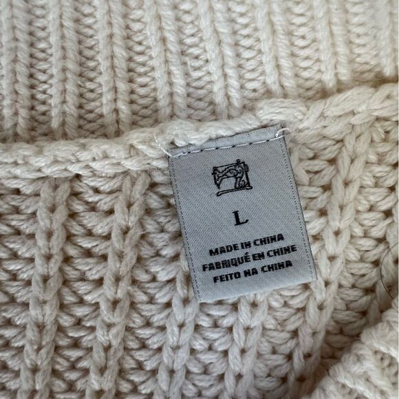 Scotch & Soda Sweater Chunky V-Neck Knit Pullover Cream Size Large Coastal - Picture 8 of 9
